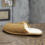 Goodfellow & Co. Mens Alex Scuff Slide Leather Slippers Dark Chestnut Brown S