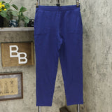 Denim & Co. Women's Active French Terry Pull-On Ankle Pants Bright Navy Small