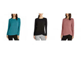 Danskin Women's Long Sleeve French Terry Crossover Top