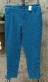 NWT Motto Womens Stretch Sateen 5-Pocket Tie-Hem Cropped Pant. 648938 12