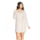 Stars Above Women's Striped Simply Cool Button-Up Sleep Shirt.