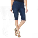 DG2 by Diane Gilman Pull-On Bermuda Shorts Indigo Petite Large