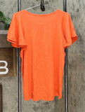 NWT DG2 by Diane Gilman Women's Flutter-Sleeve T-Shirt Large
