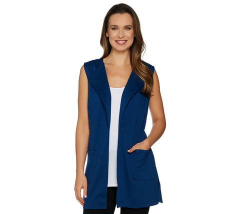 Joan Rivers Classics Collection Women's Open Front Vest with Pockets