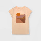 Universal Thread Women's Short Sleeve Sunset T-Shirt 561669 Brown L