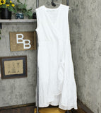 Charter Club Women's Cotton Eyelet Flounce Wrap Dress White 14