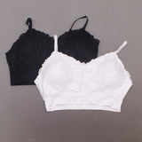 Rhonda Shear 2 Pack Lace Leisure Bras With Removable Pads Black/ White 2X
