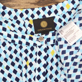 JM Collection Petite Geo Half Button Placket Pleat Back Blouse