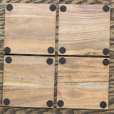 C&F Home Brown CHEERS Wood Coasters - Set Of 4