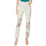 DG2 by Diane Gilman Women's Plus Size Classic Stretch Artwork Printed Jeans