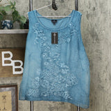 Curations Women's Plus Size Embroidered Tank Top Shirt