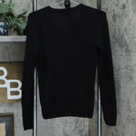 Charter Club Women's V Neck Cashmere Sweater Black Small