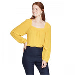 A New Day Women's Regular Fit Long Sleeve Square Neck Top