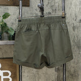 MPG Mondetta Performance Gear Pleated Stretch Cuffed Travel Shorts Olive Small