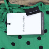 Who What Wear Women's Polka Dot Puff Short Sleeve Peplum Blouse 78325958