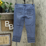 DG2 by Diane Gilman Women's Petite Crochet Hem Cropped Jeans Midtone 12P