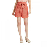 A New Day Women's High Rise Eyelet Paperbag Shorts Coral 2