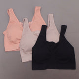 Rhonda Shear 3 Pack Cotton Blend Ahh Bras With Lace Inset