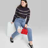 Wild Fable Women's High Rise Distressed Straight Ankle Length Jeans