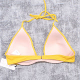 Shade & Shore Women's Push Up Smocked Triangle Bikini Top
