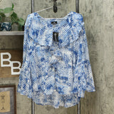 Curations Women's Bell Sleeve Printed Blouse with Cami