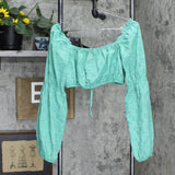 Wild Fable Women's Puff Long Sleeve Milkmaid Tiny Top