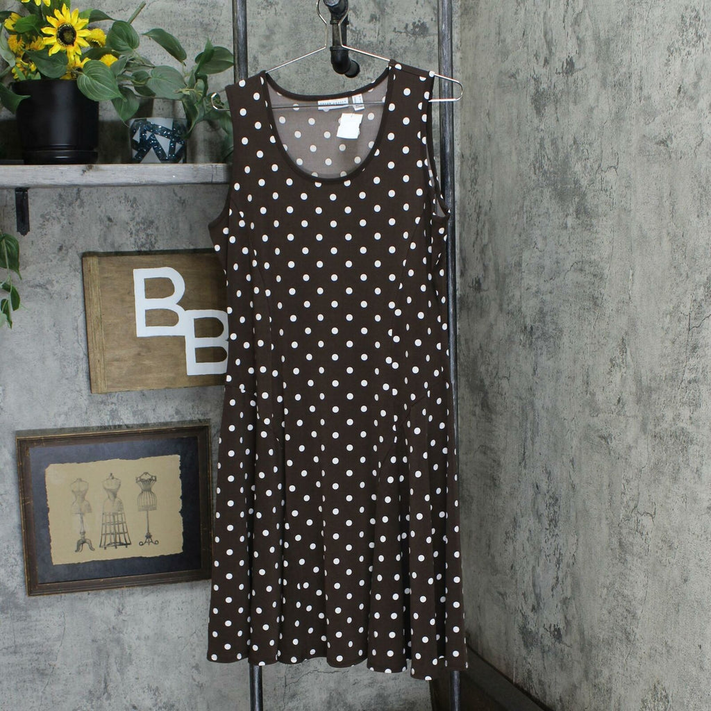 Susan Graver Women's Polka Dot Liquid Knit Sleeveless Dress  Biggybargains