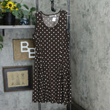 Susan Graver Women's Polka Dot Liquid Knit Sleeveless Dress