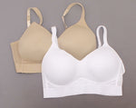 Rhonda Shear 2 Pack Molded Cup Bras With Mesh Back Detail White/ Nude Plus 1X