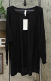 MarlaWynne Women's Plus Size Crescent Hem Sweater