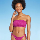 Xhilaration Women's Textured Bandeau Bikini Top - D/DD