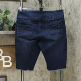 DG2 by Diane Gilman Pull On Bermuda Shorts Indigo Petite Large