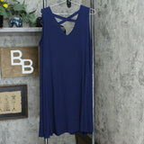 Style & Co. Plus Size Solid Crisscross-Back Dress. 100022370W Ink Blue 1X