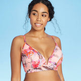 Shade & Shore Women's Lightly Lined V-Wire Crisscross Back Bikini Top