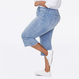 NWT NYDJ Women's Coheed Wide Leg Capri Fray Hem Jeans. A377700 18