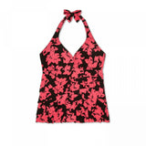 Aqua Green Women's Plus Size Ruffle Halter Tankini Top