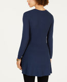 Style & Co. Petite Handkerchief-Hem Tunic Sweater Twilight Blue PL