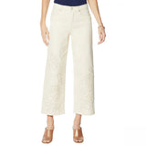 DG2 by Diane Gilman Petite Embroidered Applique Jeans Cream 8P