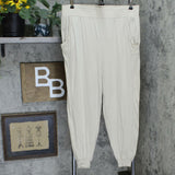 AnyBody Tall Cozy Knit Side Rib Jogger Pants Cement Large Tall