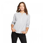 Universal Thread Women's Long Sleeve Half Button Down Shirt