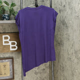 DG2 by Diane Gilman Women's Asymmetric Hem V-Neck T-Shirt