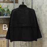 NWT MarlaWynne Womens Canvas Drama Snap Front Jacket With Pockets. 638793