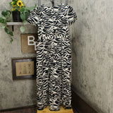 Who What Wear Women's Animal Print Short Sleeve Tiered Maxi Dress