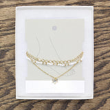 BP. Womens Set of 3 Star Bead Charm Anklet