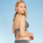 Shade & Shore Women's Textured Halter Bikini Top