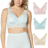 Rhonda Shear 3 Pack Betty Pin-Up Bras with Back Closure and Removable Pads