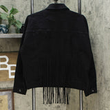 DG2 by Diane Gilman Women's Fringed Star Stretch Denim Jean Jacket