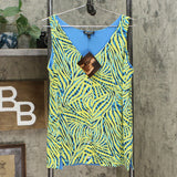 IMAN Women's Boho Chic Reversible Button Front Tank Top