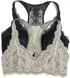 New Felina Women's 2 Pack Lace Bralettes With Modal Lining. 1247995 Large