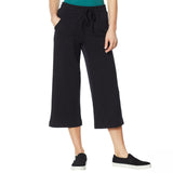 Modern Soul Plus French Terry Crop Wide Leg Pants With Pockets